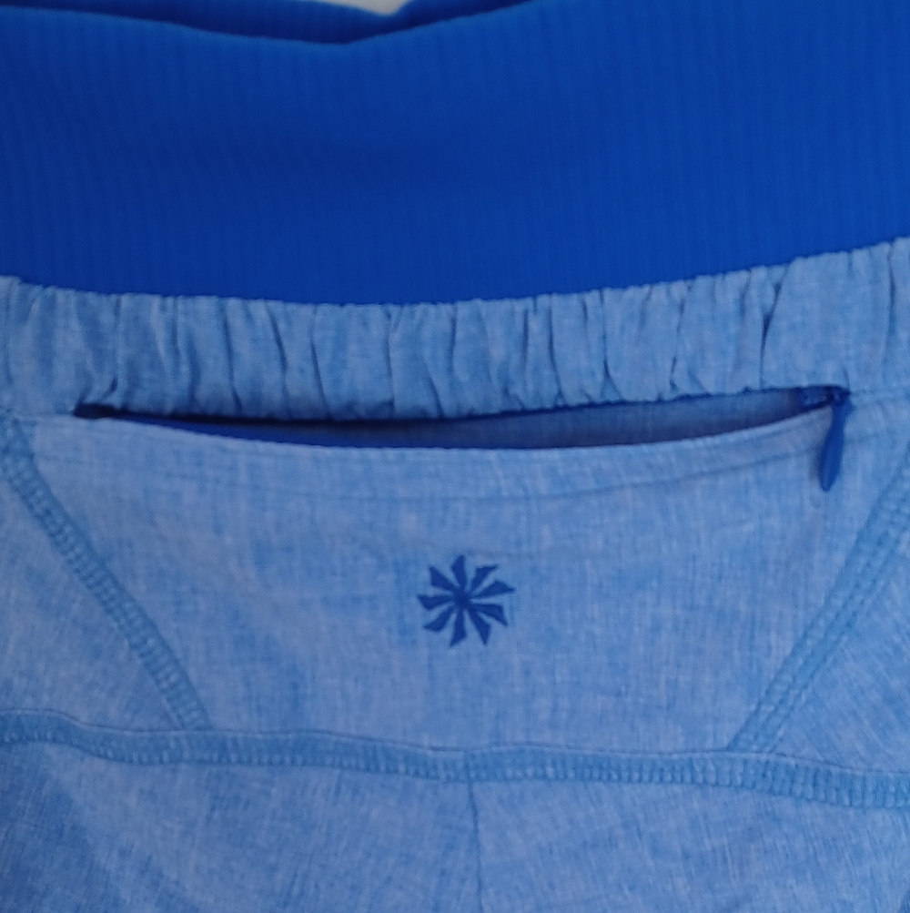 ATHLETA ALLEGRO CAPRI PANTS W/CINCHABLE LEGS SIZE 8 STYLE #405068 HEATHER BLUE - Picture 8 of 16